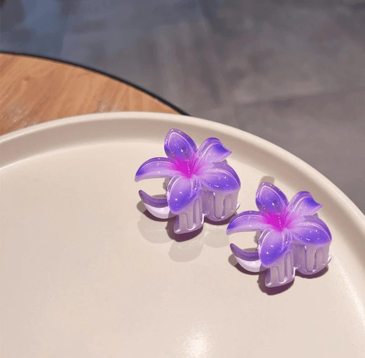 Levoire | Clips à cheveux fleuris tendance Lila (Petit 2X)