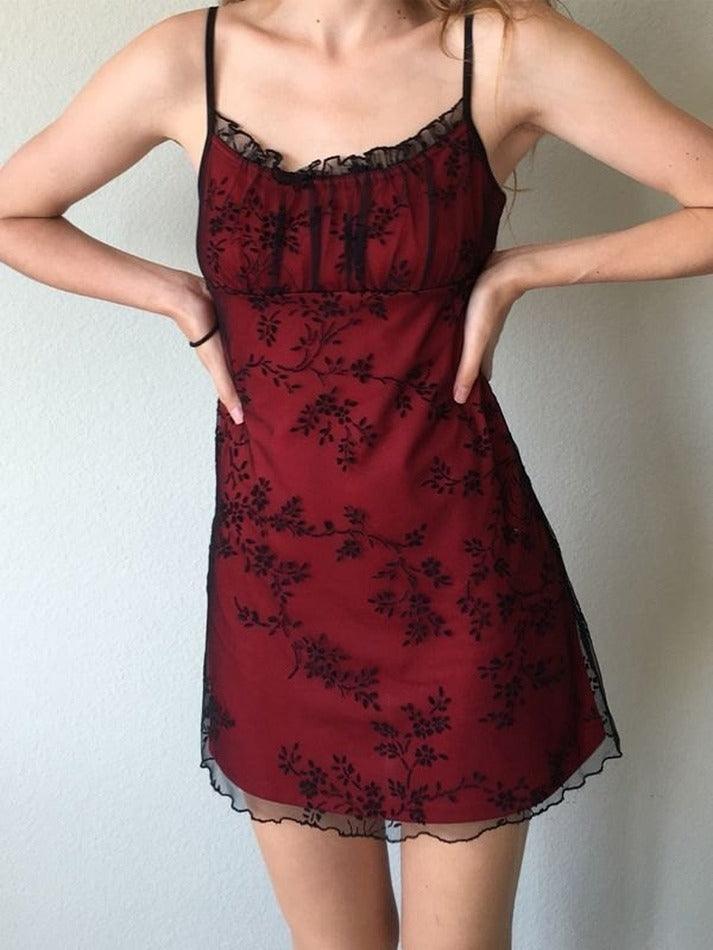 Levoire | Robe Mini En Maille Florale Rot