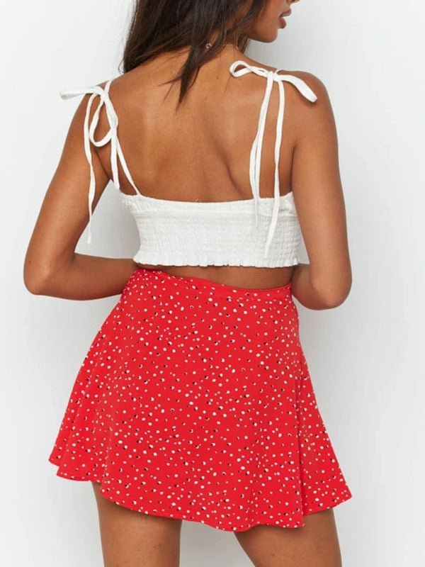 Levoire | Jupe florale taille haute jupe parasol fermeture éclair invisible jupe en chiffon imprimée pour femmes