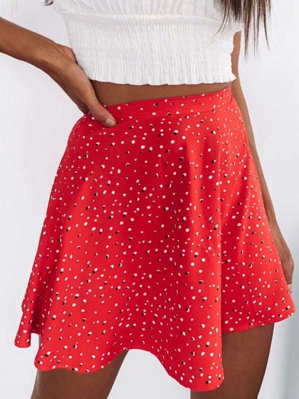 Levoire | Jupe florale taille haute jupe parasol fermeture éclair invisible jupe en chiffon imprimée pour femmes