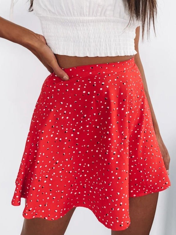 Levoire | Jupe florale taille haute jupe parasol fermeture éclair invisible jupe en chiffon imprimée pour femmes