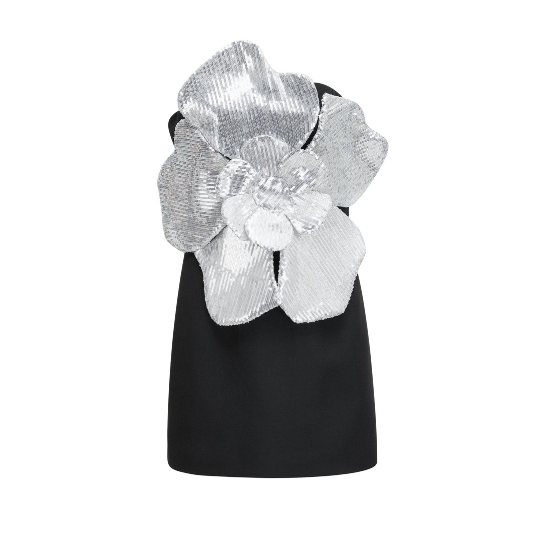 Levoire | Fausse Fleur Mini Robe Noir