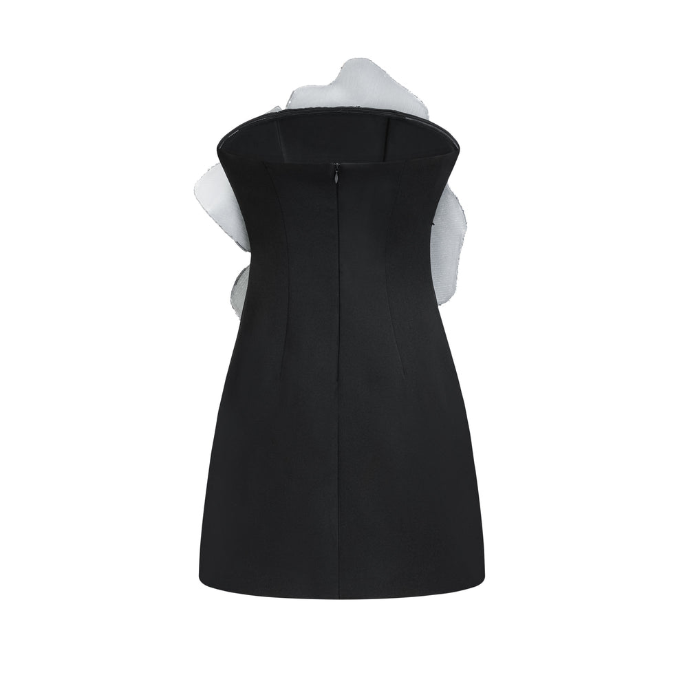 Levoire | Fausse Fleur Mini Robe Noir