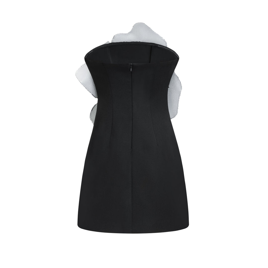 Levoire | Fausse Fleur Mini Robe Noir