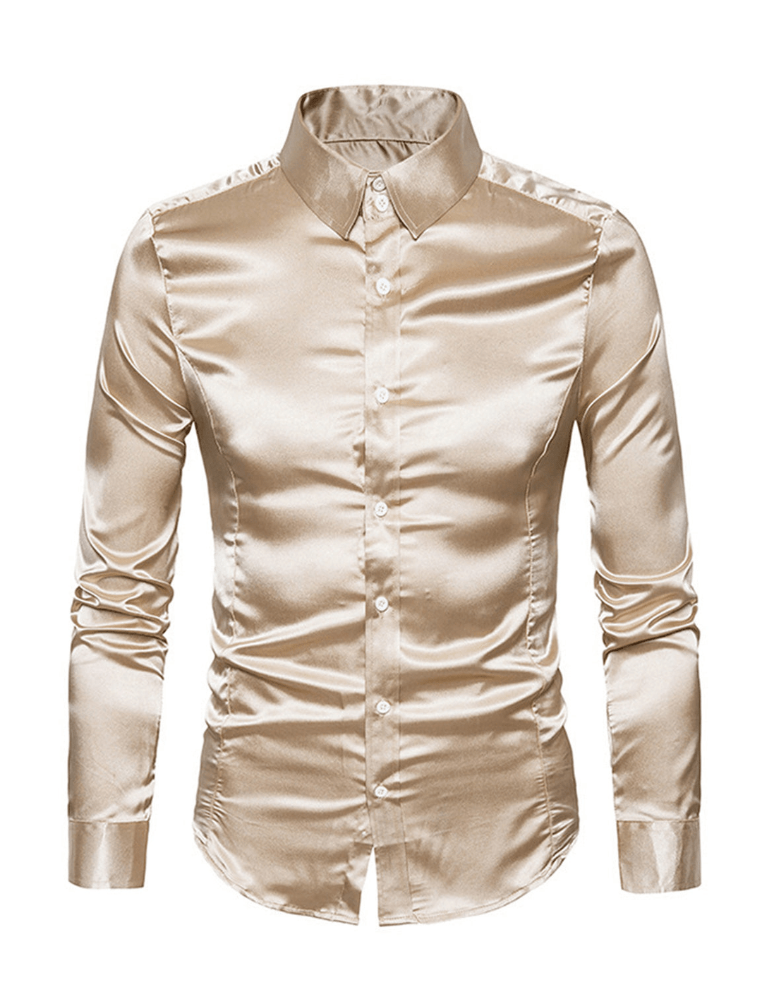 Levoire | Chemise Satin Brillant Homme Khaki