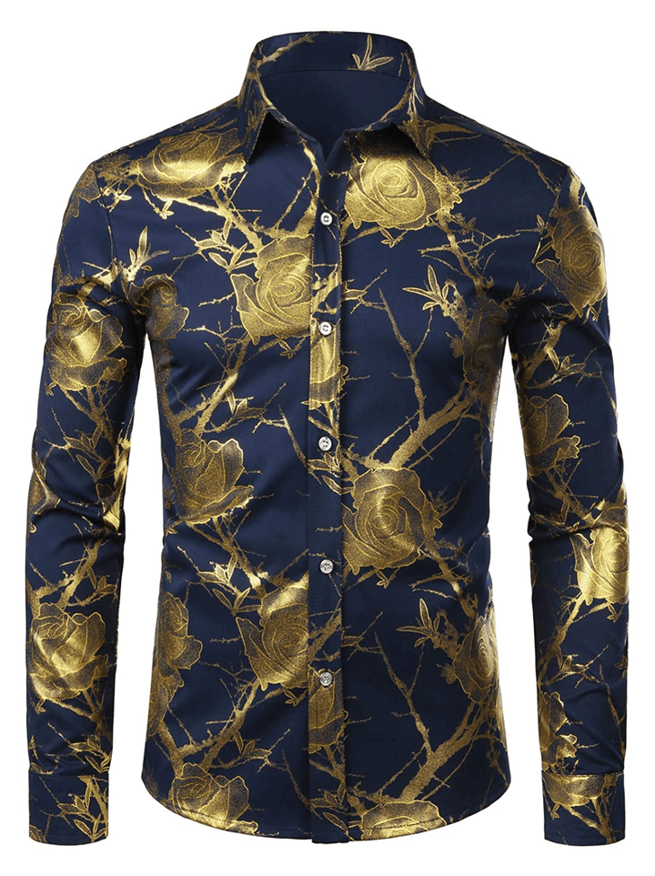 Levoire | Chemise Florale Classique Homme Bleu