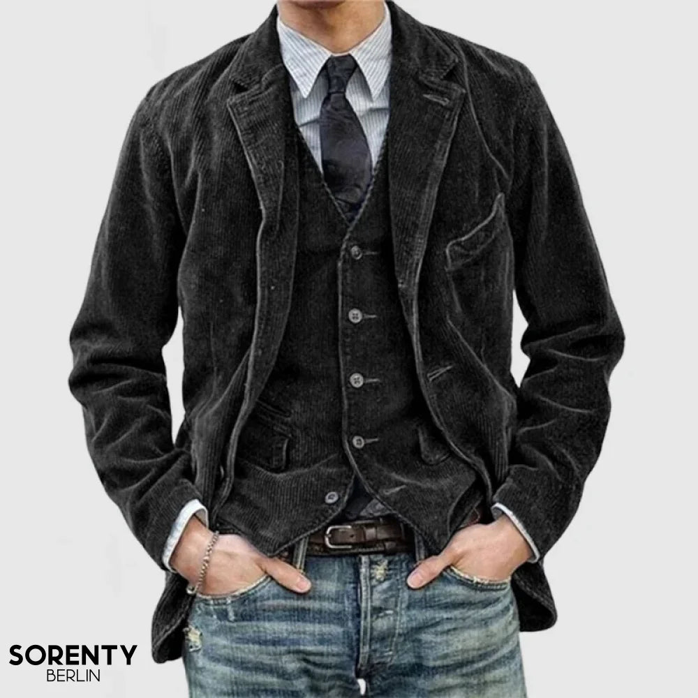 Levoire | Blazer et gilet en coton Noir