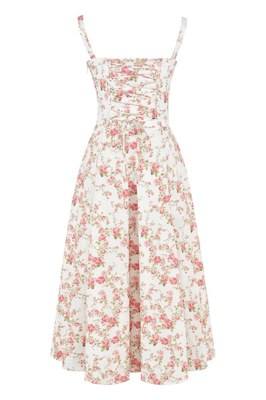 Levoire | Robe Midi Avec Fleurs Robe Femme Élégance & Confort Rosa