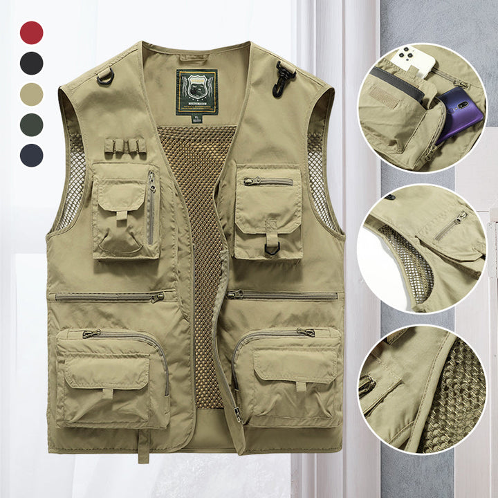 Levoire | Gilet Tactique Multifonctionnel Sans Manches Confortable Avec Fermeture Éclair
