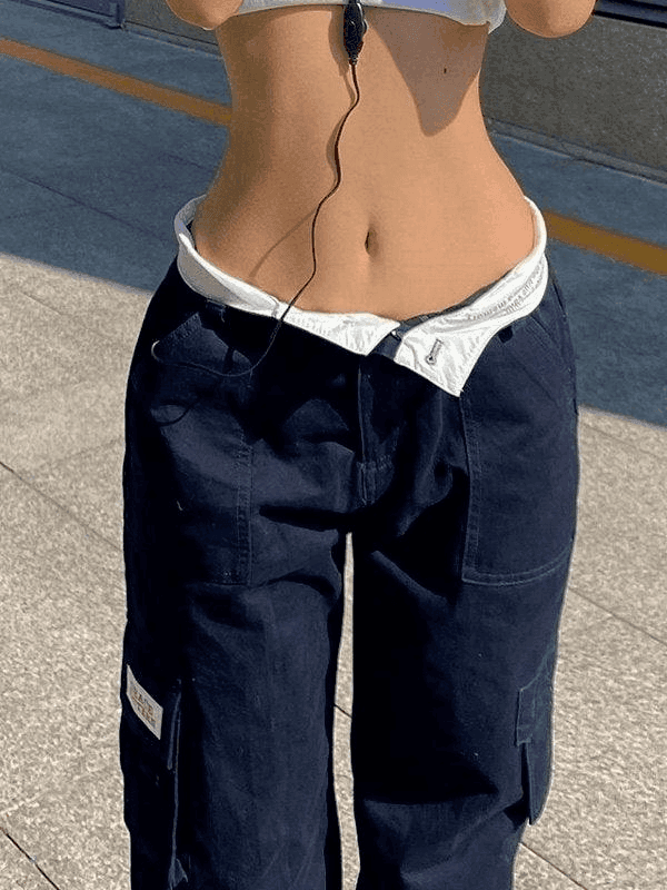 Levoire | Pantalons Taille Haute Y2K Droite À Revers
