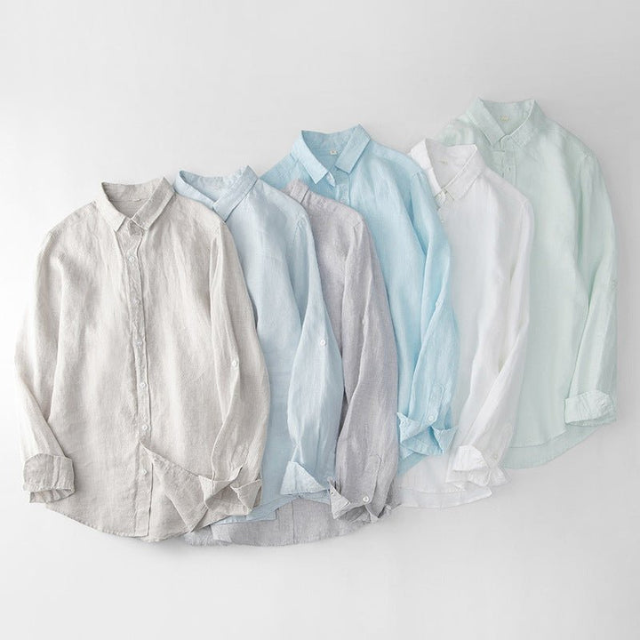 Levoire | Chemise En Lin Respirant Avec Patte De Boutonnage