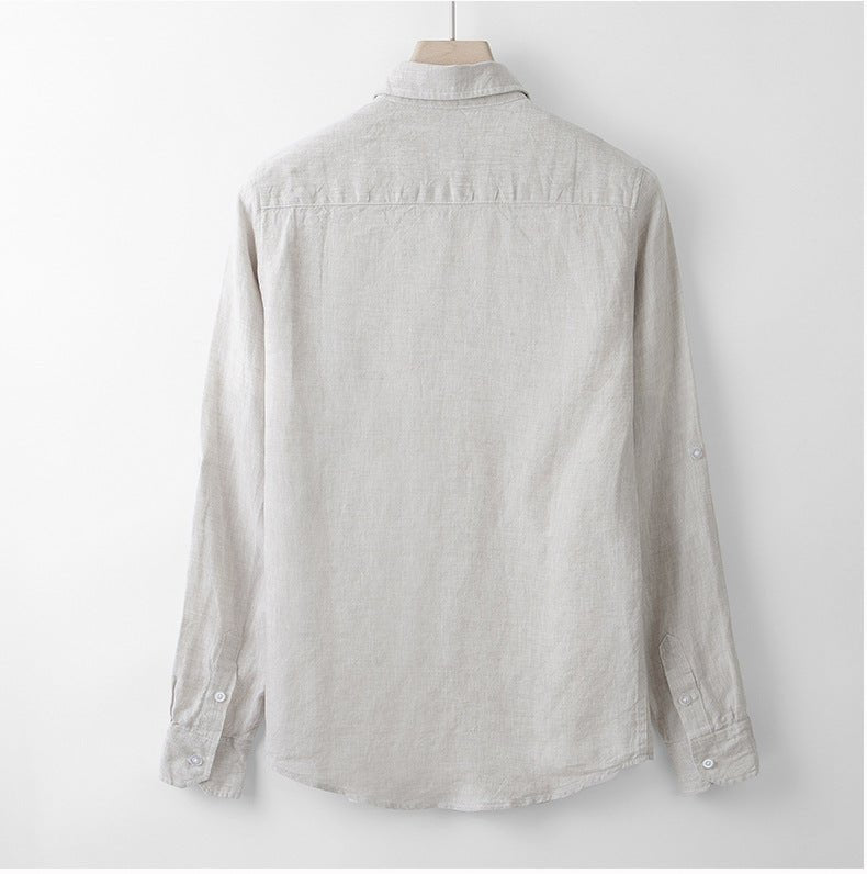 Levoire | Chemise En Lin Respirant Avec Patte De Boutonnage