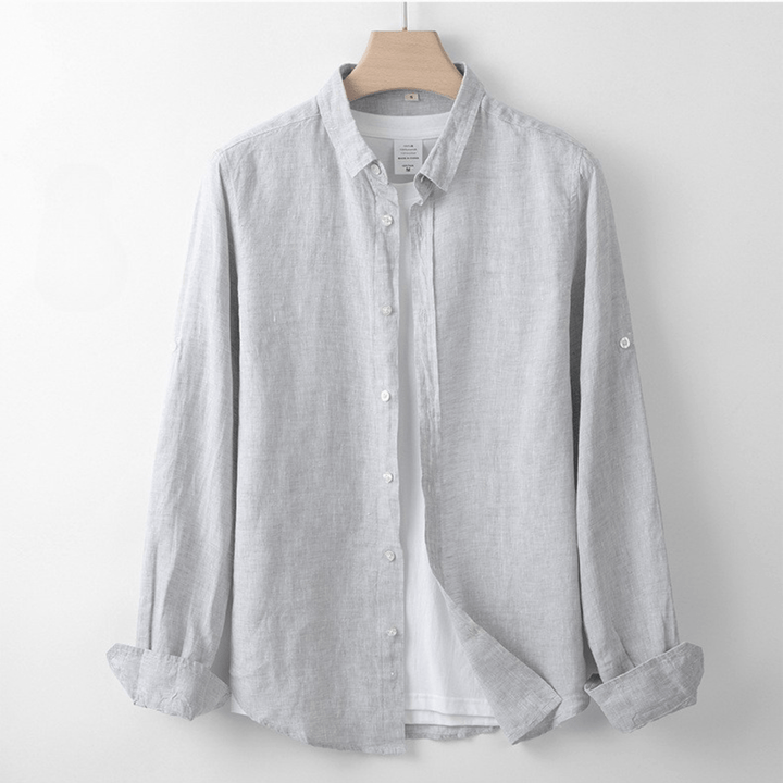 Levoire | Chemise En Lin Respirant Avec Patte De Boutonnage