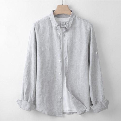 Levoire | Chemise En Lin Respirant Avec Patte De Boutonnage