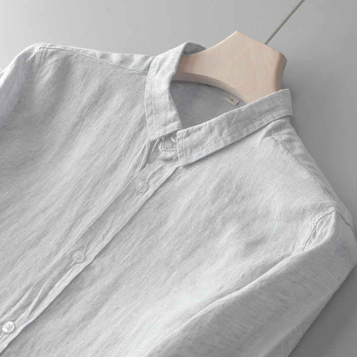 Levoire | Chemise En Lin Respirant Avec Patte De Boutonnage