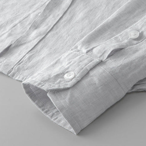 Levoire | Chemise En Lin Respirant Avec Patte De Boutonnage
