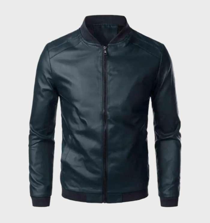 Levoire | Veste En Cuir Résistante À L'Usure Avec Poches Et Fermeture Éclair Intégrale Bleu