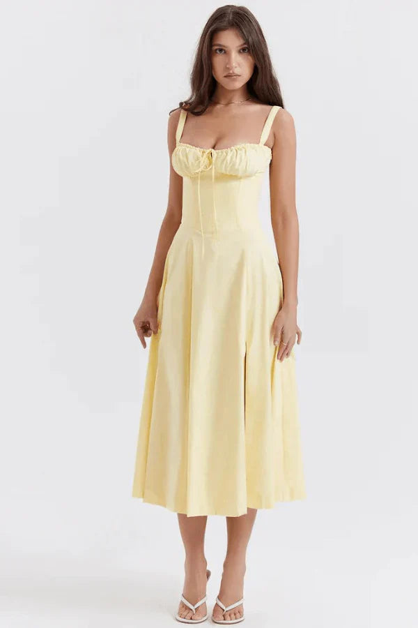 Levoire | Robe Corset Élégante Pour Femmes Jaune