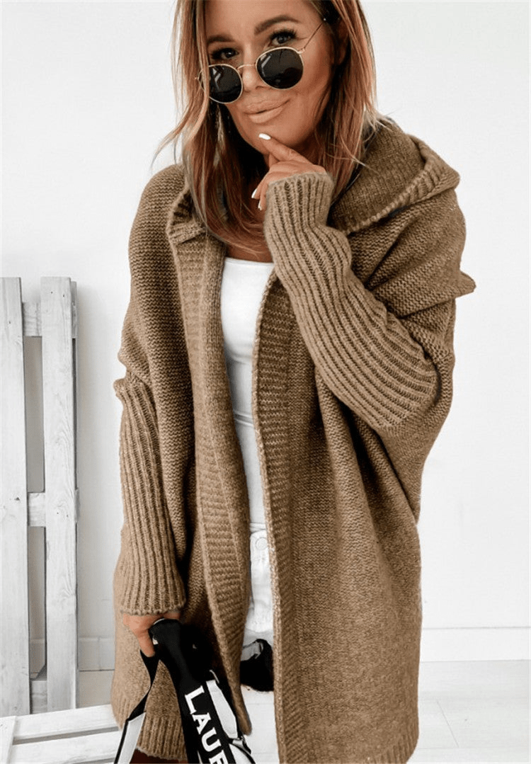 Levoire | Gilet à sweat avec grande capuche pour femmes Kaki