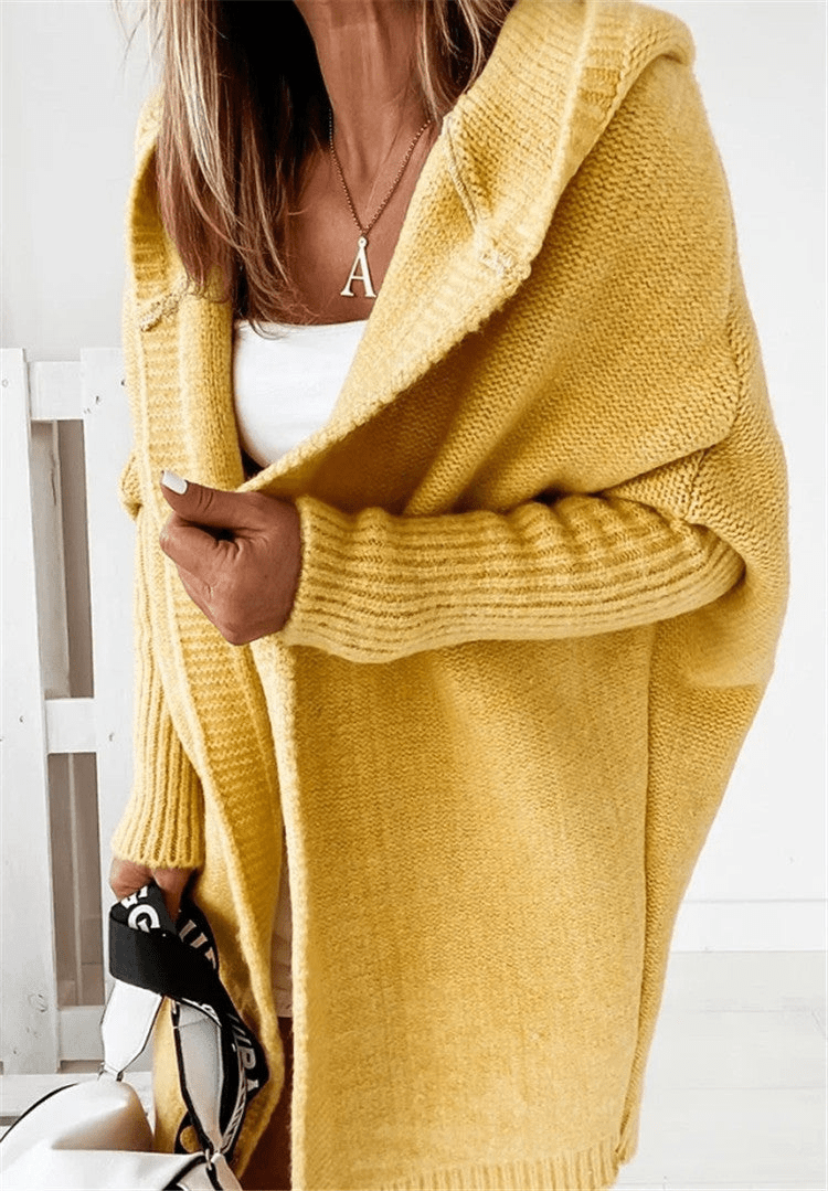 Levoire | Gilet à sweat avec grande capuche pour femmes Jaune
