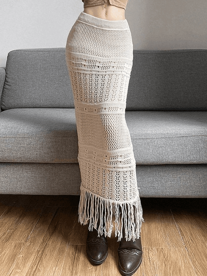 Levoire | Jupe Longue En Tricot Crocodile Français