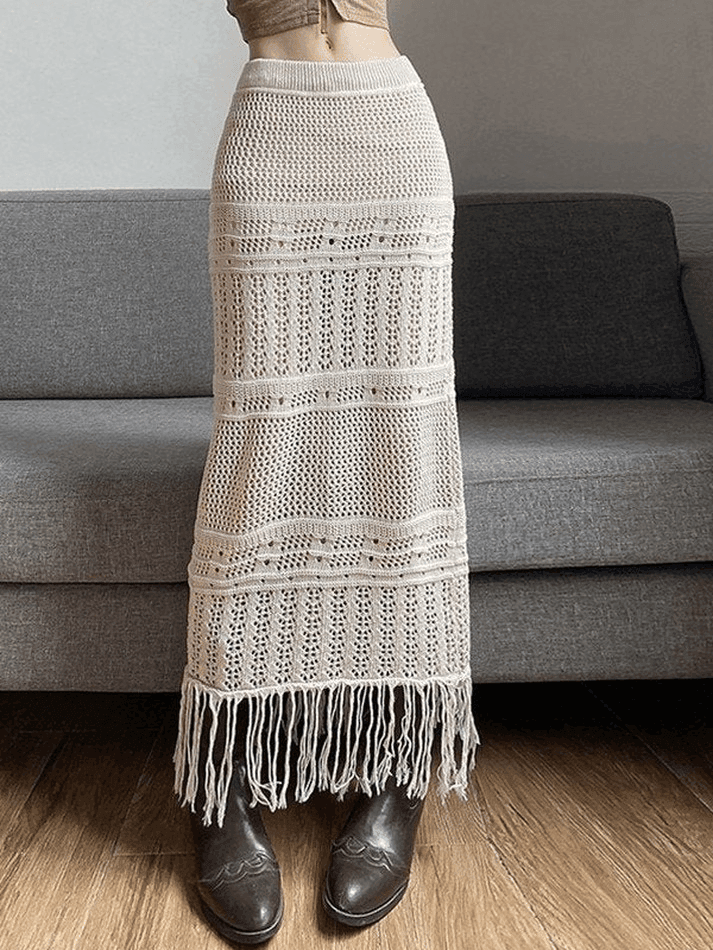 Levoire | Jupe Longue En Tricot Crocodile Français