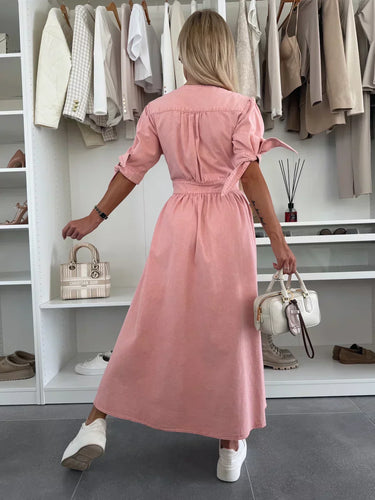 Levoire | Robe Maxi Avec Manches Bouffantes Et Boutonnière Pour Femmes