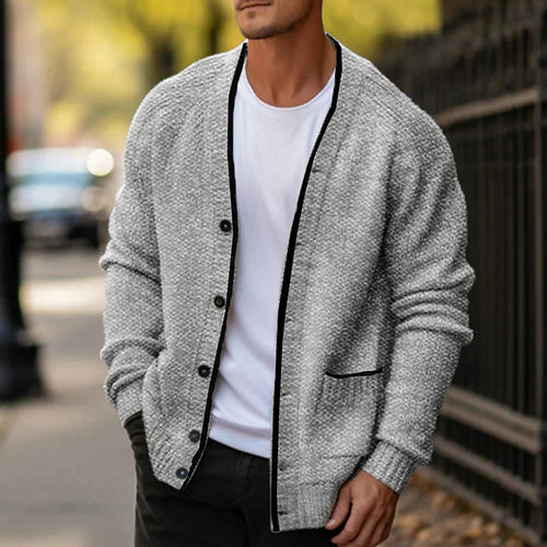 Levoire | Pull en maille à manches longues avec boutons et poches
