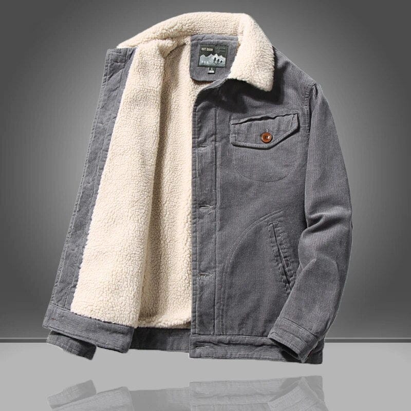 Levoire | Veste En Polaire À Manches Longues Chaudes Avec Boutons Gris