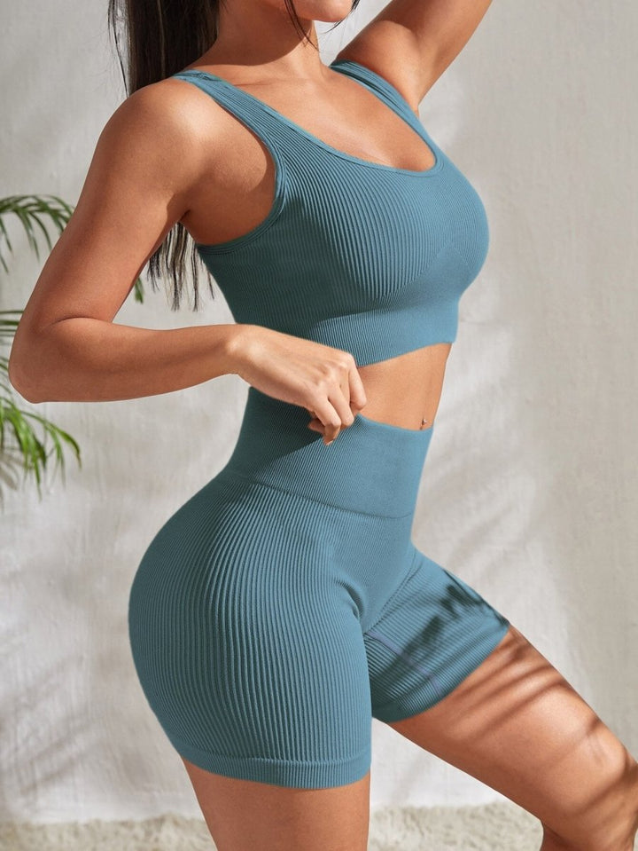 Levoire | Ensemble De Fitness Respirant Gris Vert