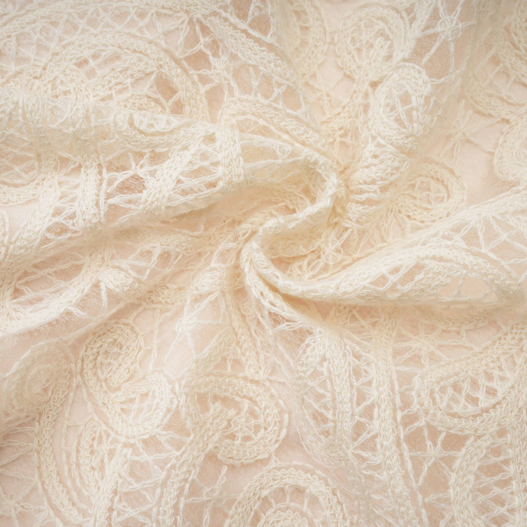 Levoire | Robe À Manches Courtes En Dentelle Blanche À Décolleté En V