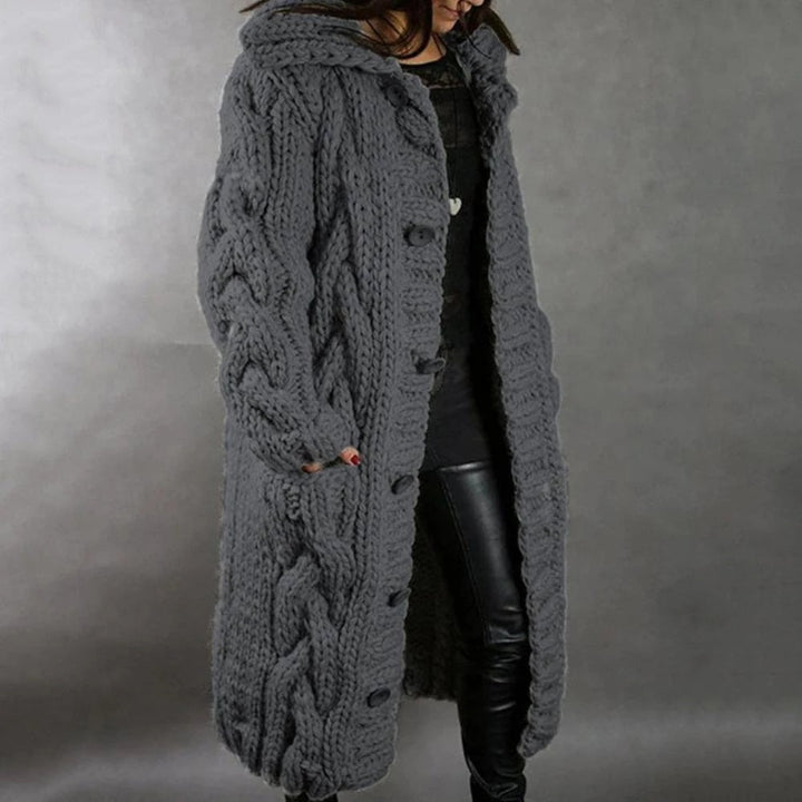 Gallanto - Manteau en tricot douillet pour femmes Gris foncé