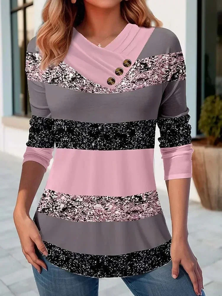 Levoire | Chemise à col en V pour femmes Rosa