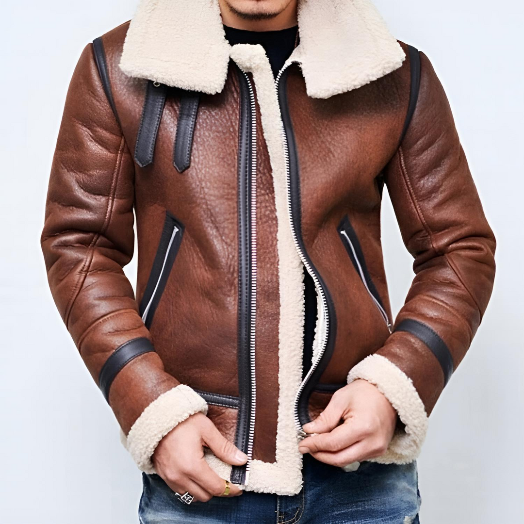 Levoire | Veste avec Doublure en Sherpa et Résistance à l'Eau pour l'Hiver Marron