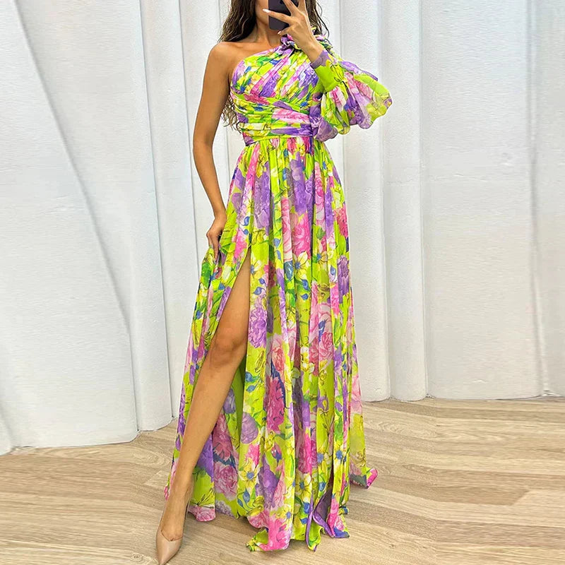 Levoire | Une Épaule Fleur Robe