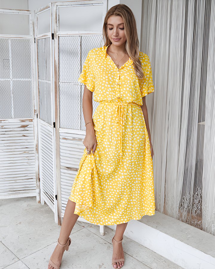 Levoire | Design De Robe Inspiré Bohème Flatteur Jaune