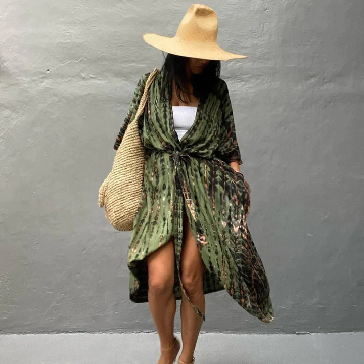 Levoire | Élégant kimono robe femme - Vert