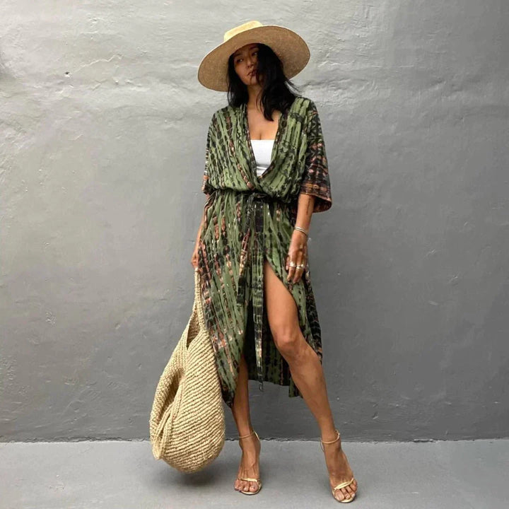 Levoire | Élégant kimono robe femme - Vert Vert Taille unique