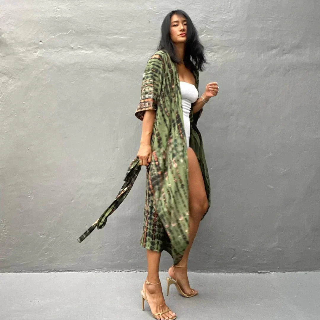 Levoire | Élégant kimono robe femme - Vert