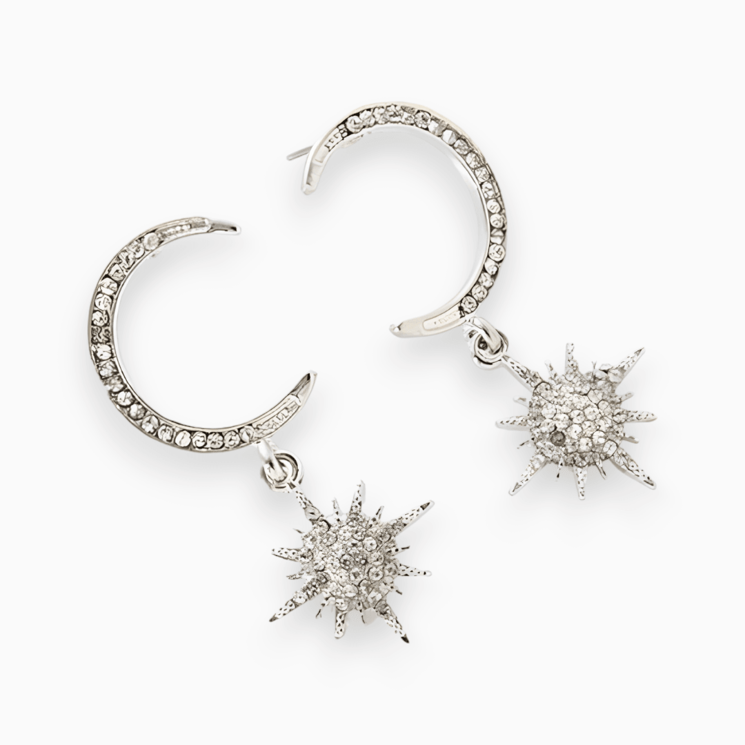 Levoire | Luxe 'Starlight' Boucles D'Oreilles Avec Des Pierres Strass Argent