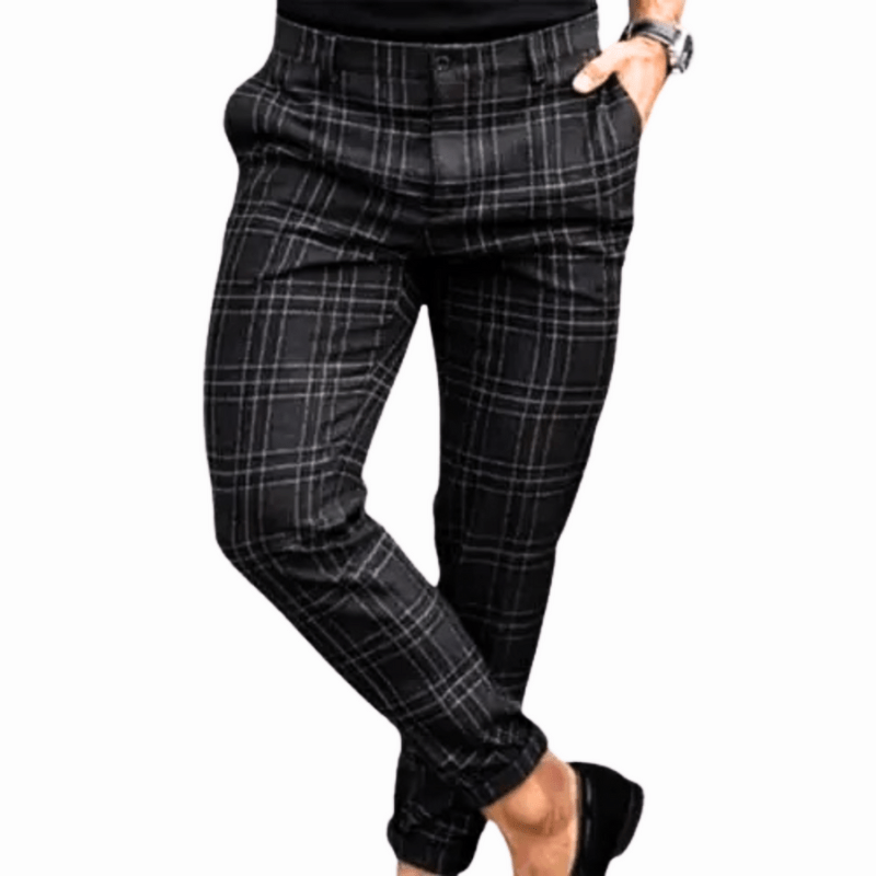 Levoire | Pantalon Carreaux Chic Homme Noir à carreaux