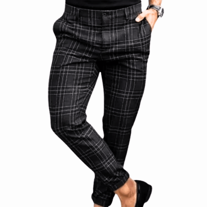 Levoire | Pantalon Carreaux Chic Homme Noir à carreaux