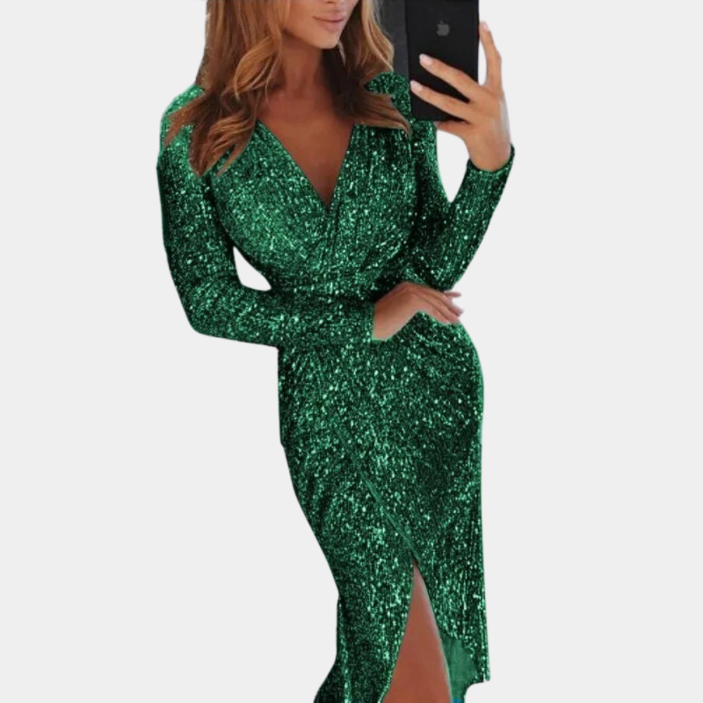 Levoire | Style moderne Robe à sequins Vert