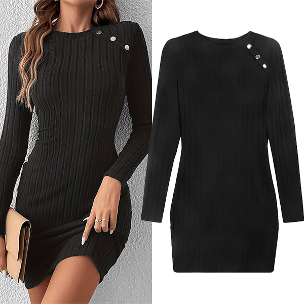 Levoire | Robe Bodycon En Maille Côtelée Noir