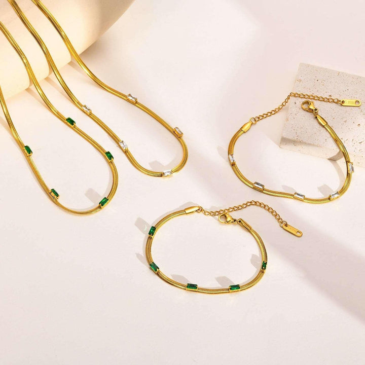 Levoire | Ensemble De Bijoux En Chaîne Serpent En Or Avec Zircon Cubique