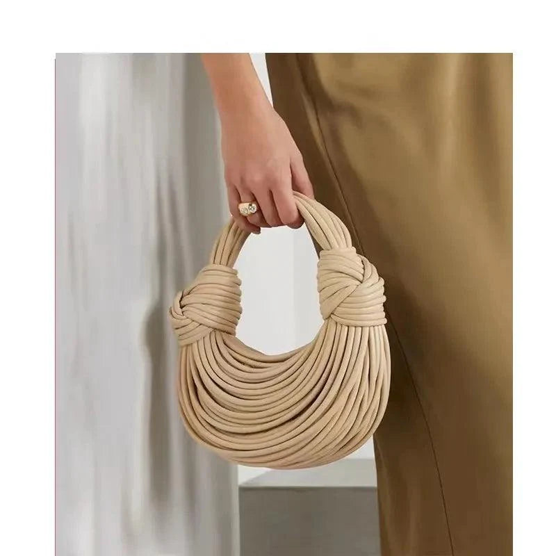Levoire | Or Sac À Nouilles Tissé À La Main Sac Stylé En Pu Et Polyester Vente En Cours Khaki