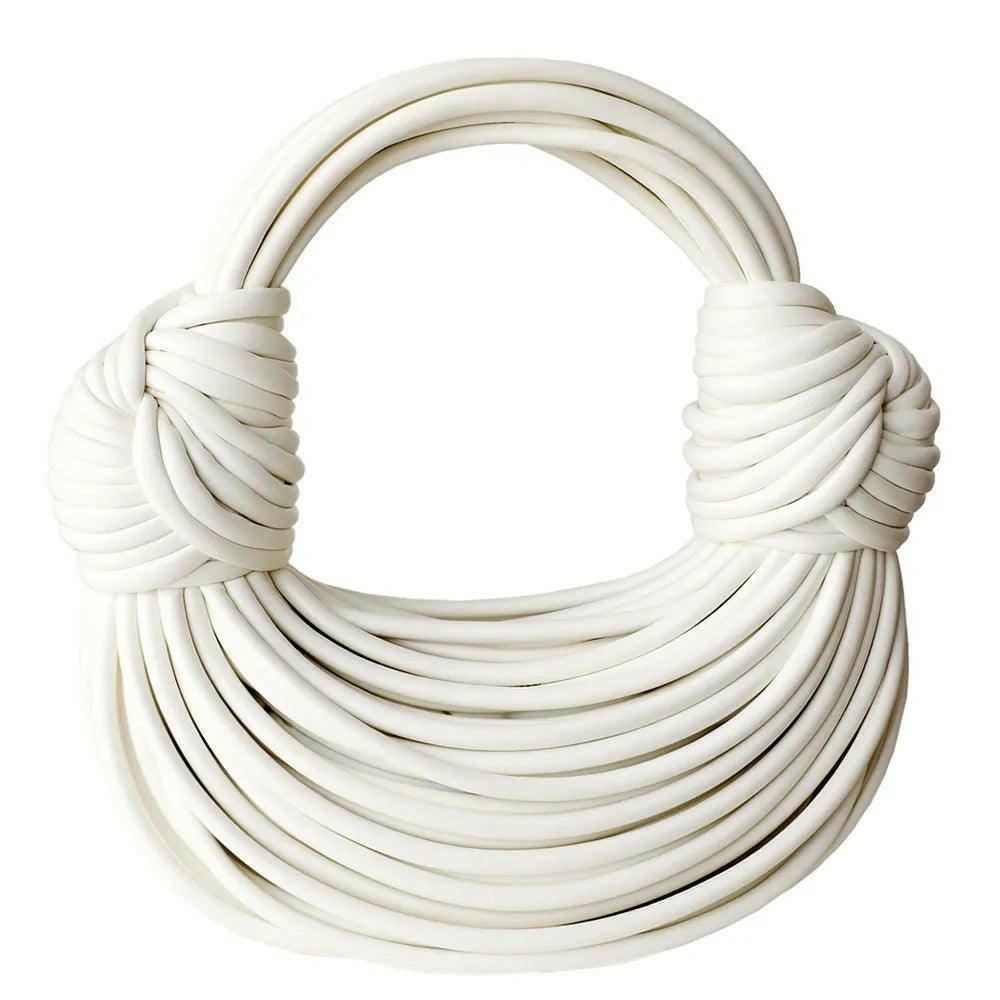 Levoire | Or Sac À Nouilles Tissé À La Main Sac Stylé En Pu Et Polyester Vente En Cours Blanc