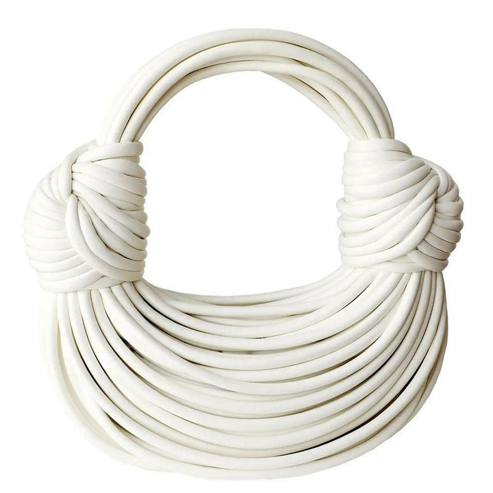 Levoire | Or Sac À Nouilles Tissé À La Main Sac Stylé En Pu Et Polyester Vente En Cours Blanc
