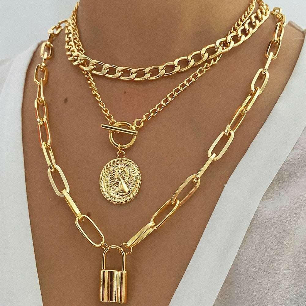Levoire | Collier En Chaîne À Maillons Multi-Couches En Or Ou