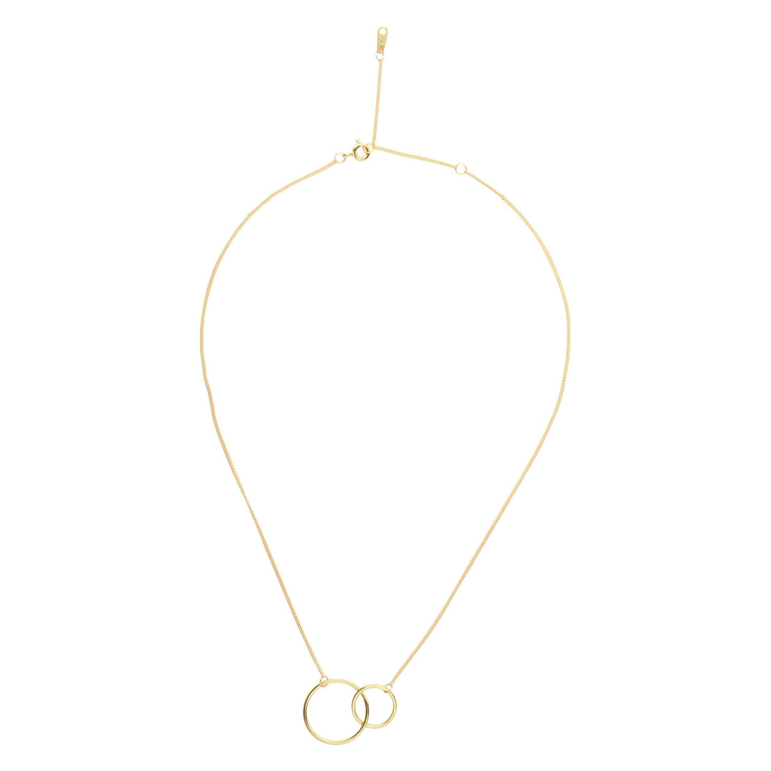 Levoire | Collier Avec Pendentif À Deux Cercles Plaqué Or Et Fermoir À Anneau À Ressort